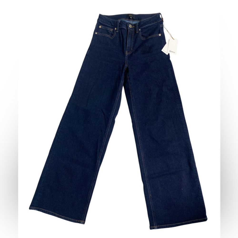 Quince Bella Stretch Wide Leg Jeans Dark Wash NWT